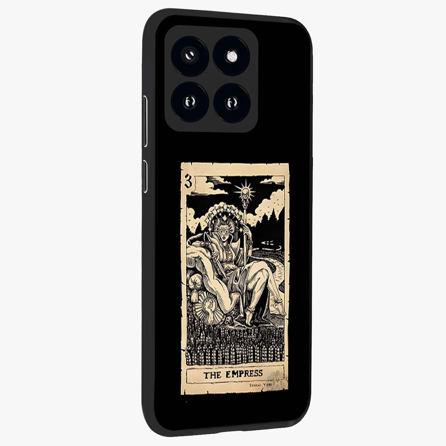 The Empress Glass Case upright view showcasing powerful empress themed artwork with luxurious artistic theme.