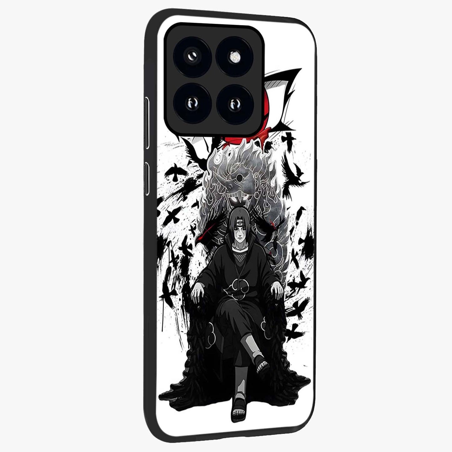 Uchiha Shadow Throne Glass Case upright view showcasing magical underwater galaxy artwork with vibrant cosmic theme.