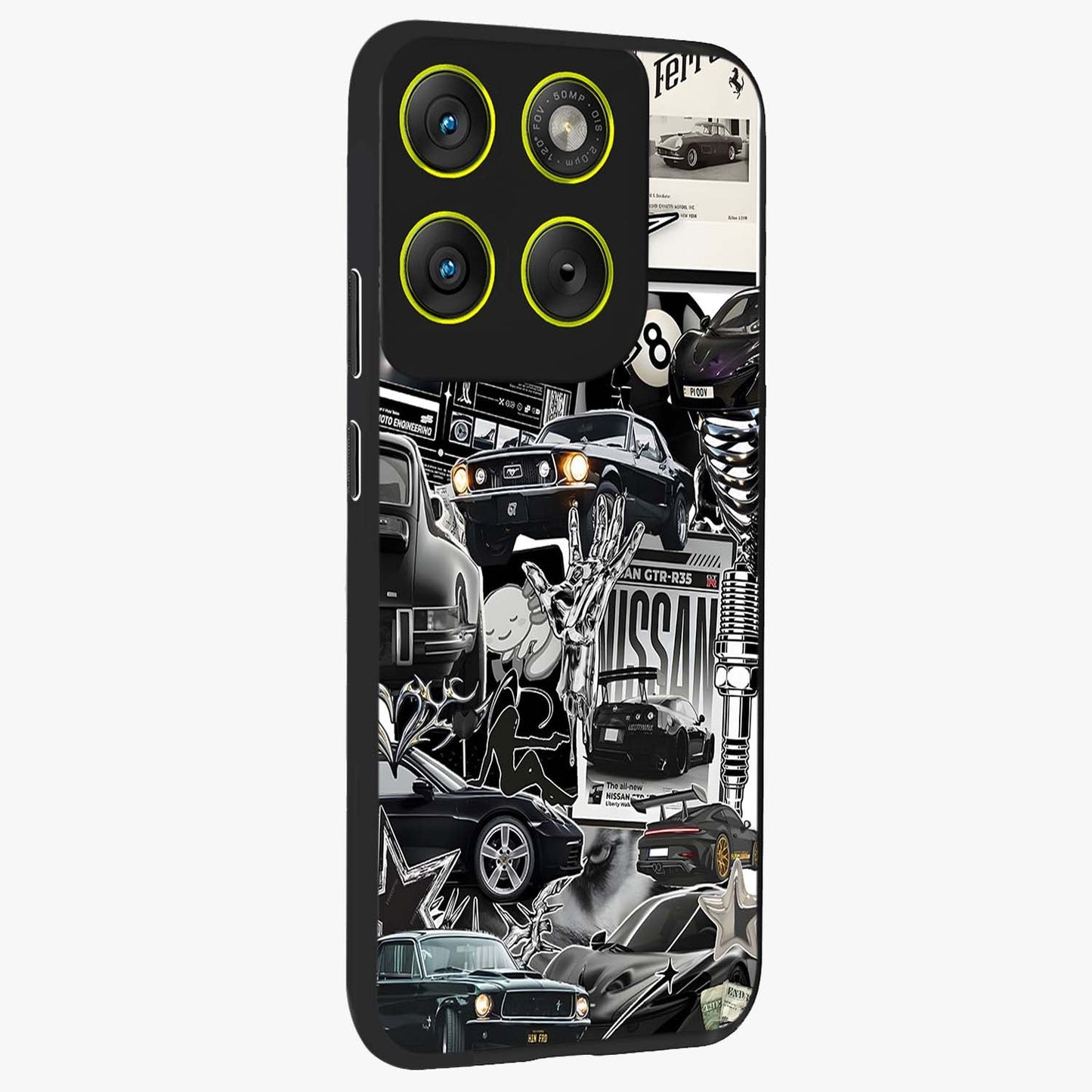 Aesthetic Dark Love Glass Case upright view showcasing dramatic romantic artwork with modern aesthetic style.