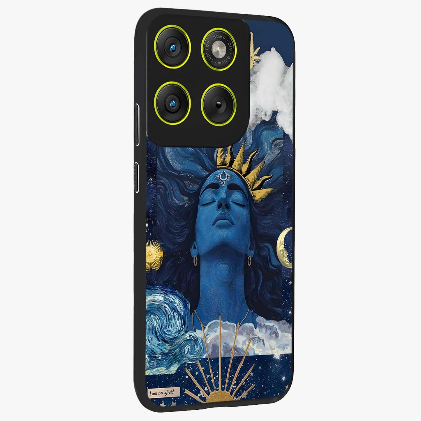 Aesthetic Lord Shiva Glass Case upright view showcasing powerful Lord Shiva artwork with devotional theme.
