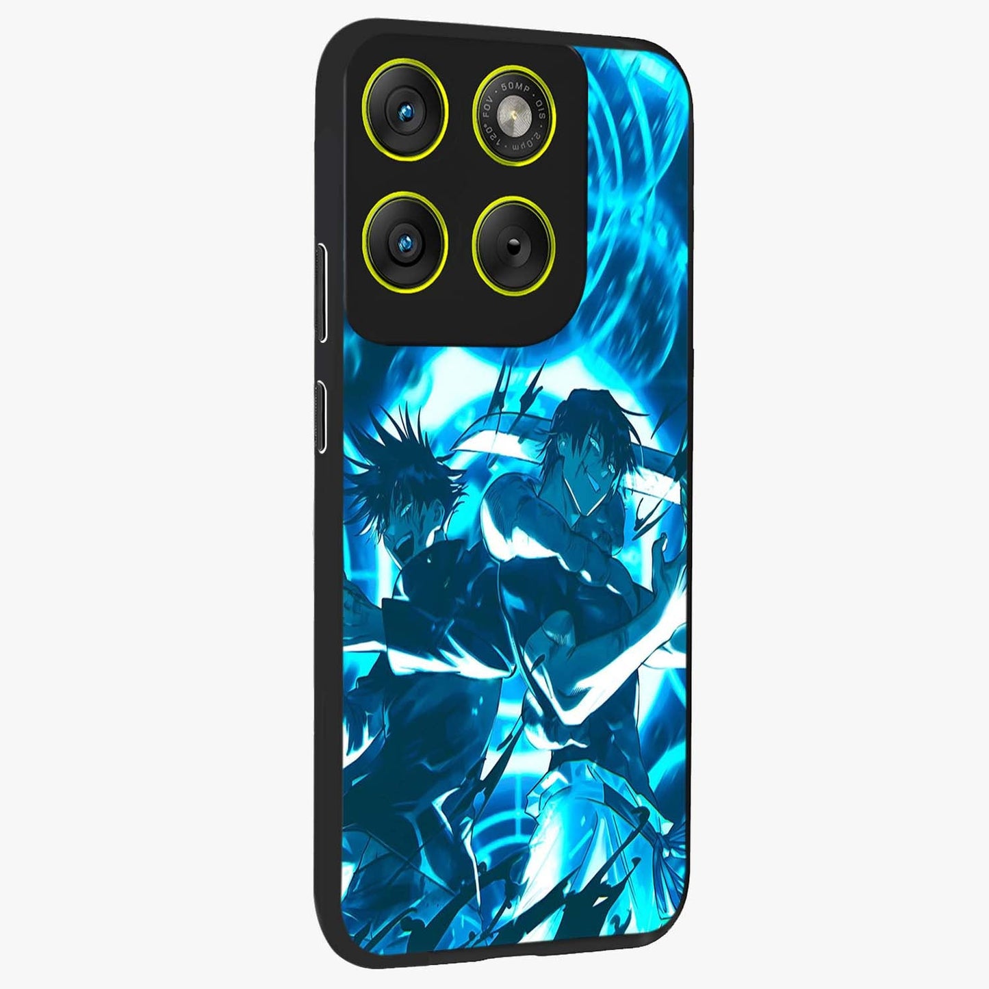 Cursed Energy Clash Glass Case upright view showcasing dramatic clash artwork with bold supernatural theme.
