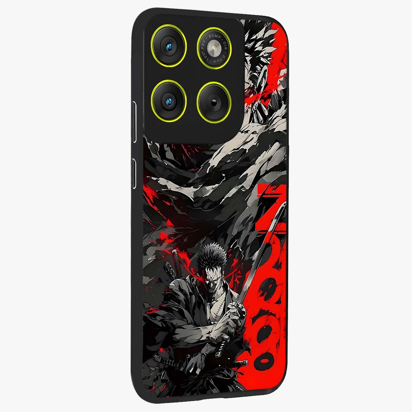 Demon Sword Resolve Glass Case upright view showcasing dramatic warrior artwork with intense battle theme.