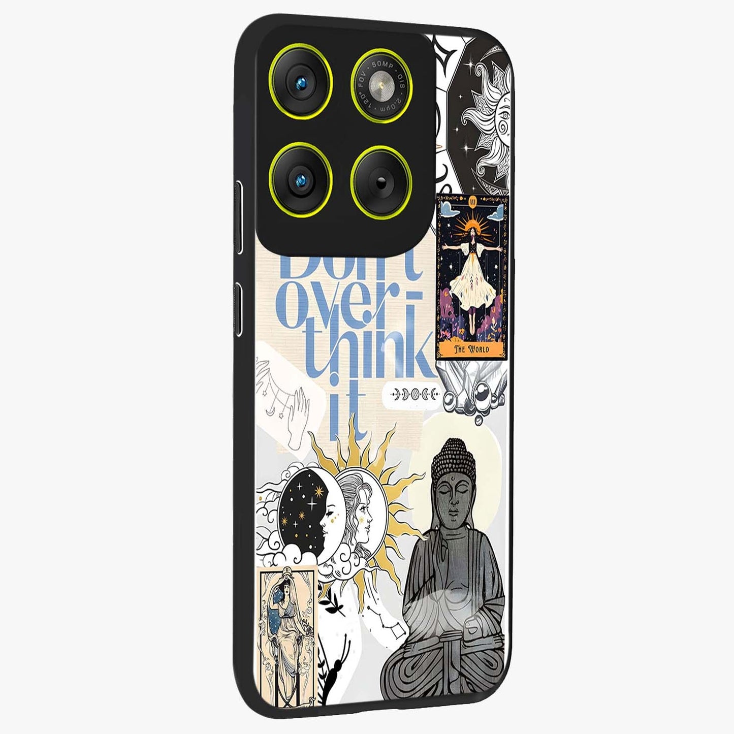 Ethereal Thoughts Glass Case upright view showcasing delicate artistic composition with peaceful dreamy theme.