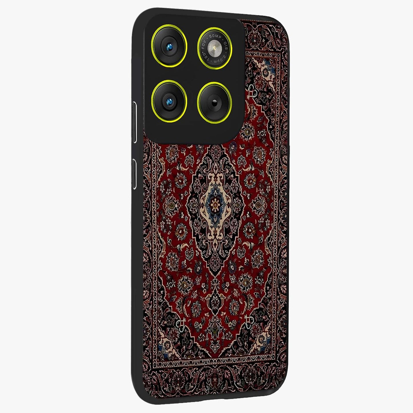 Heritage Carpet Royale Glass Case upright view showcasing detailed ornamental artwork with luxurious traditional theme.