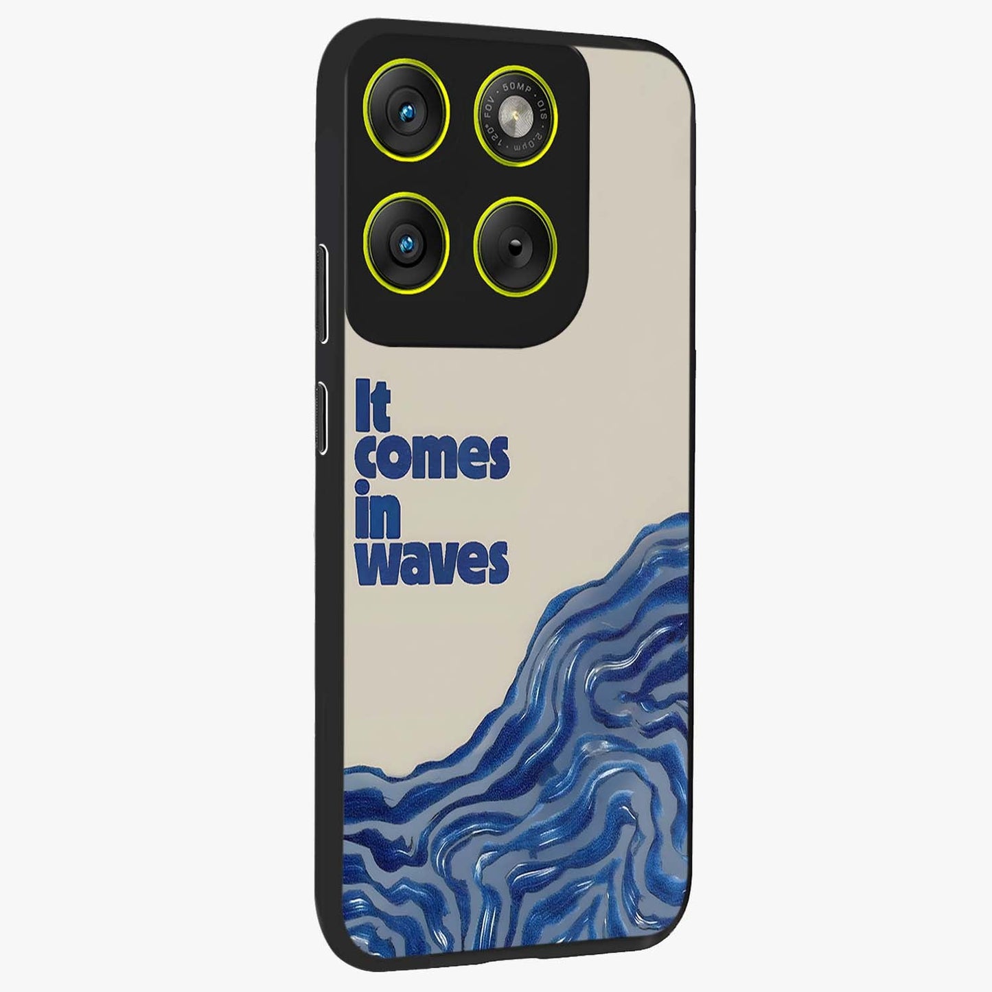 Itachi Sharingan Glass Case upright view showcasing intense anime eye artwork with bold character theme.
