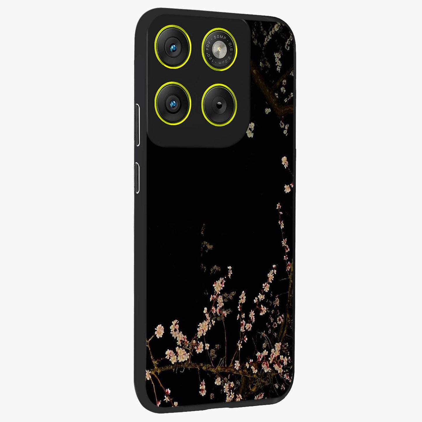 Petal Moon Light With Custom Name Glass Case upright view showcasing elegant floral moon artwork with personalized aesthetic.