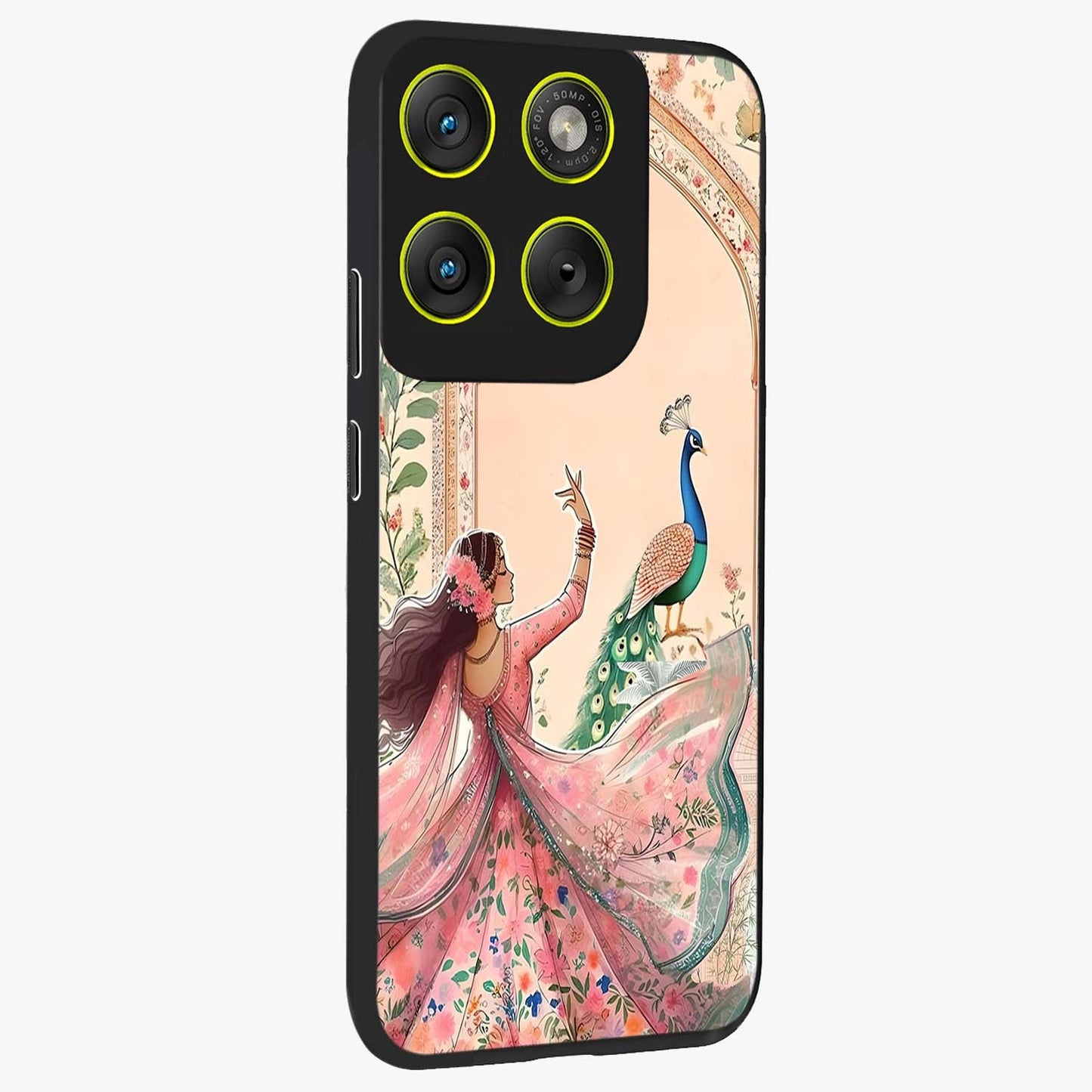 Royal Grace Muse Glass Case upright view showcasing stylish artistic artwork with sophisticated royal theme.