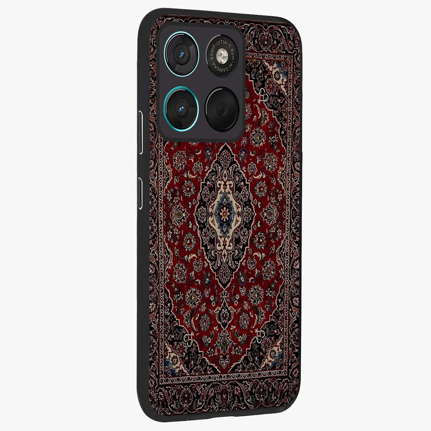 Heritage Carpet Royale Glass Case upright view showcasing detailed ornamental artwork with luxurious traditional theme.
