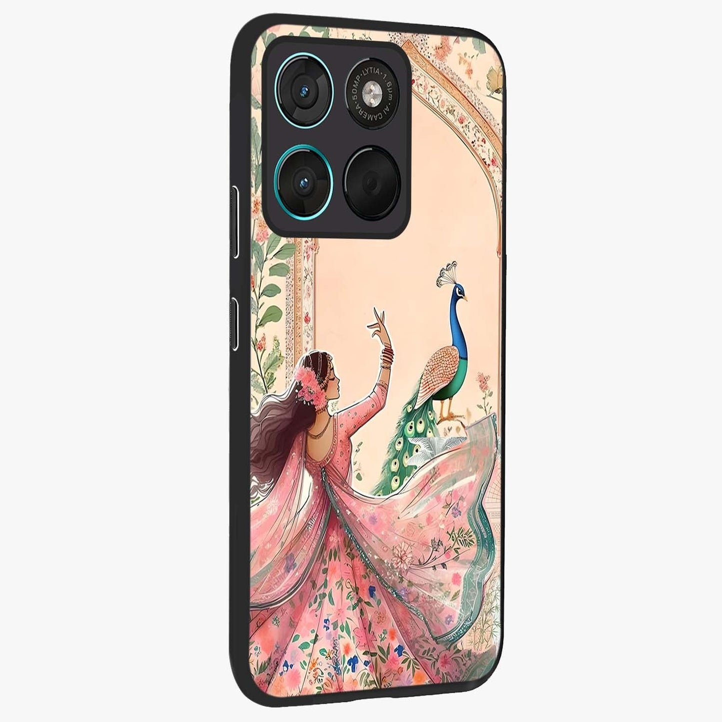 Royal Grace Muse Glass Case upright view showcasing stylish artistic artwork with sophisticated royal theme.