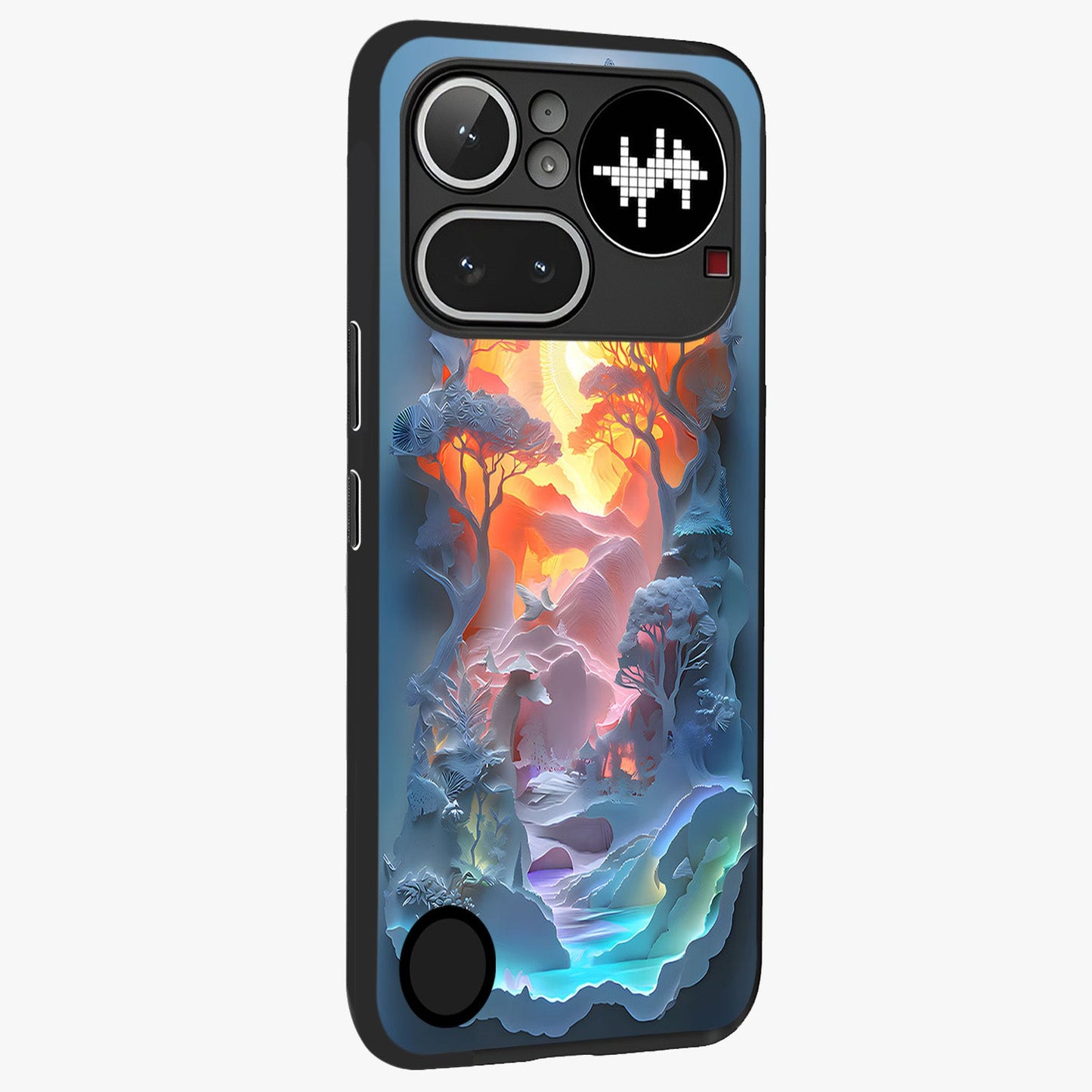 Glow Forest Portal Glass Case upright view showcasing enchanted forest portal artwork with fantasy nature theme.
