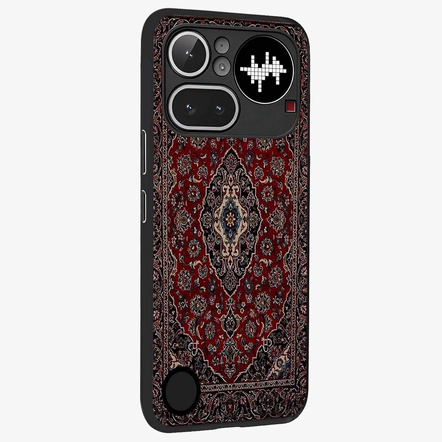 Heritage Carpet Royale Glass Case upright view showcasing detailed ornamental artwork with luxurious traditional theme.