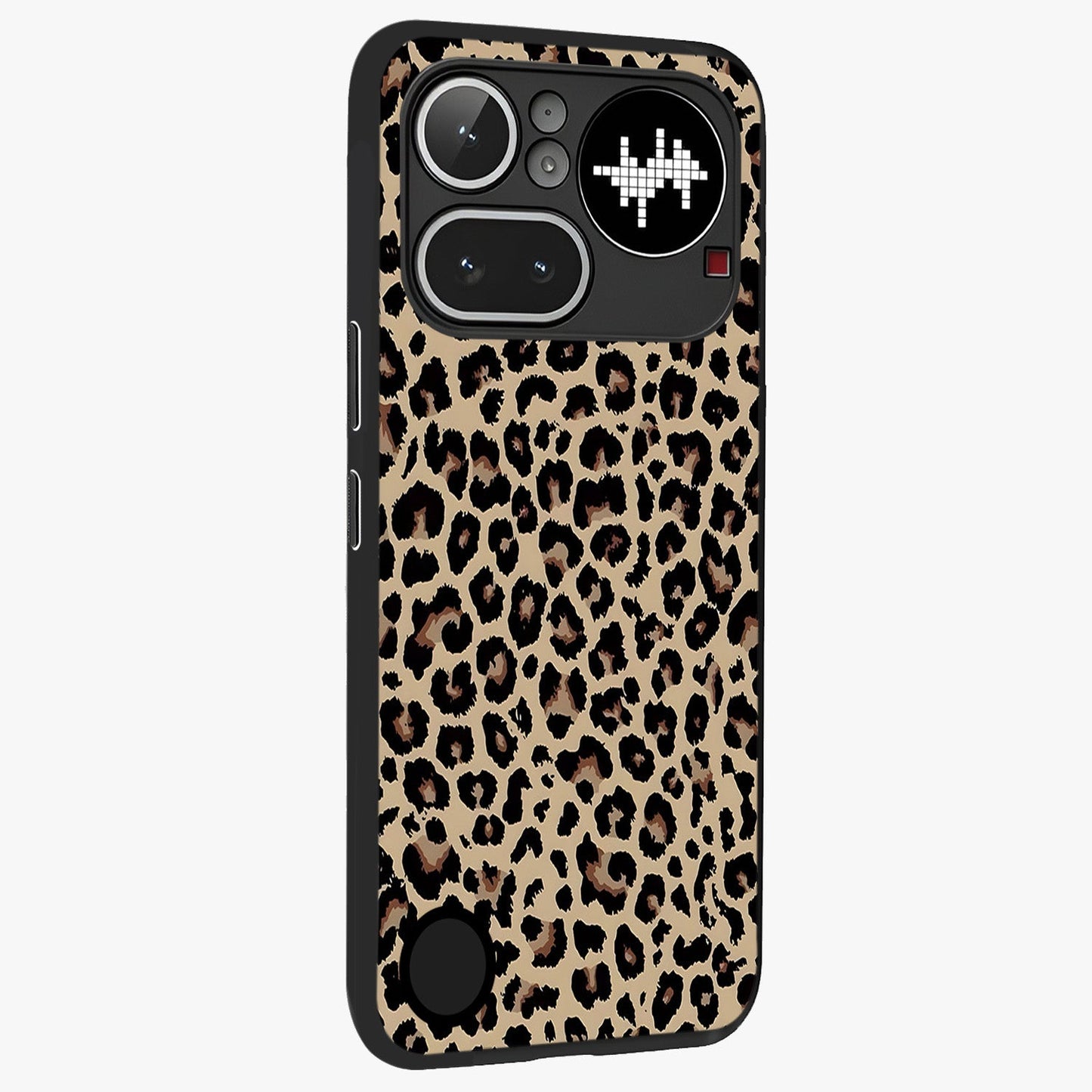 Savage Chic Pattern Glass Case upright view showcasing trendy decorative artwork with edgy fashion theme.