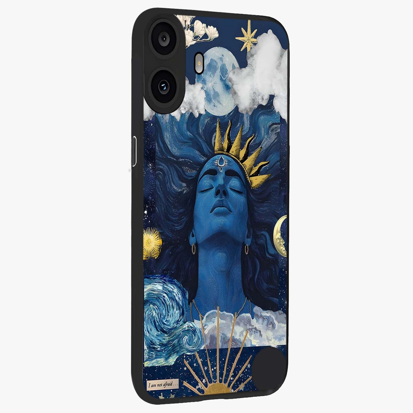 Aesthetic Lord Shiva Glass Case upright view showcasing powerful Lord Shiva artwork with devotional theme.