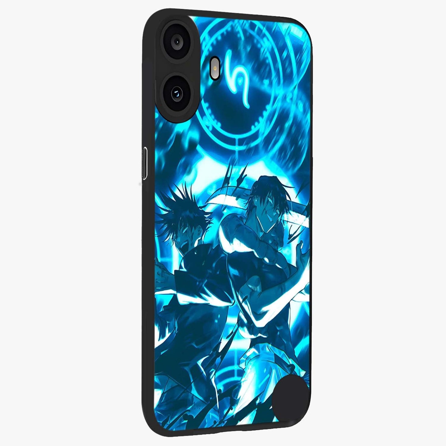 Cursed Energy Clash Glass Case upright view showcasing dramatic clash artwork with bold supernatural theme.