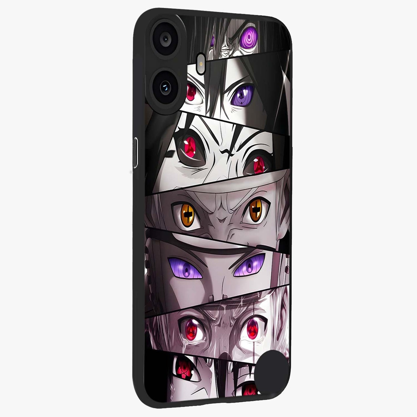 Eyes of Destiny Glass Case upright view showcasing symbolic eye artwork with dramatic artistic theme.
