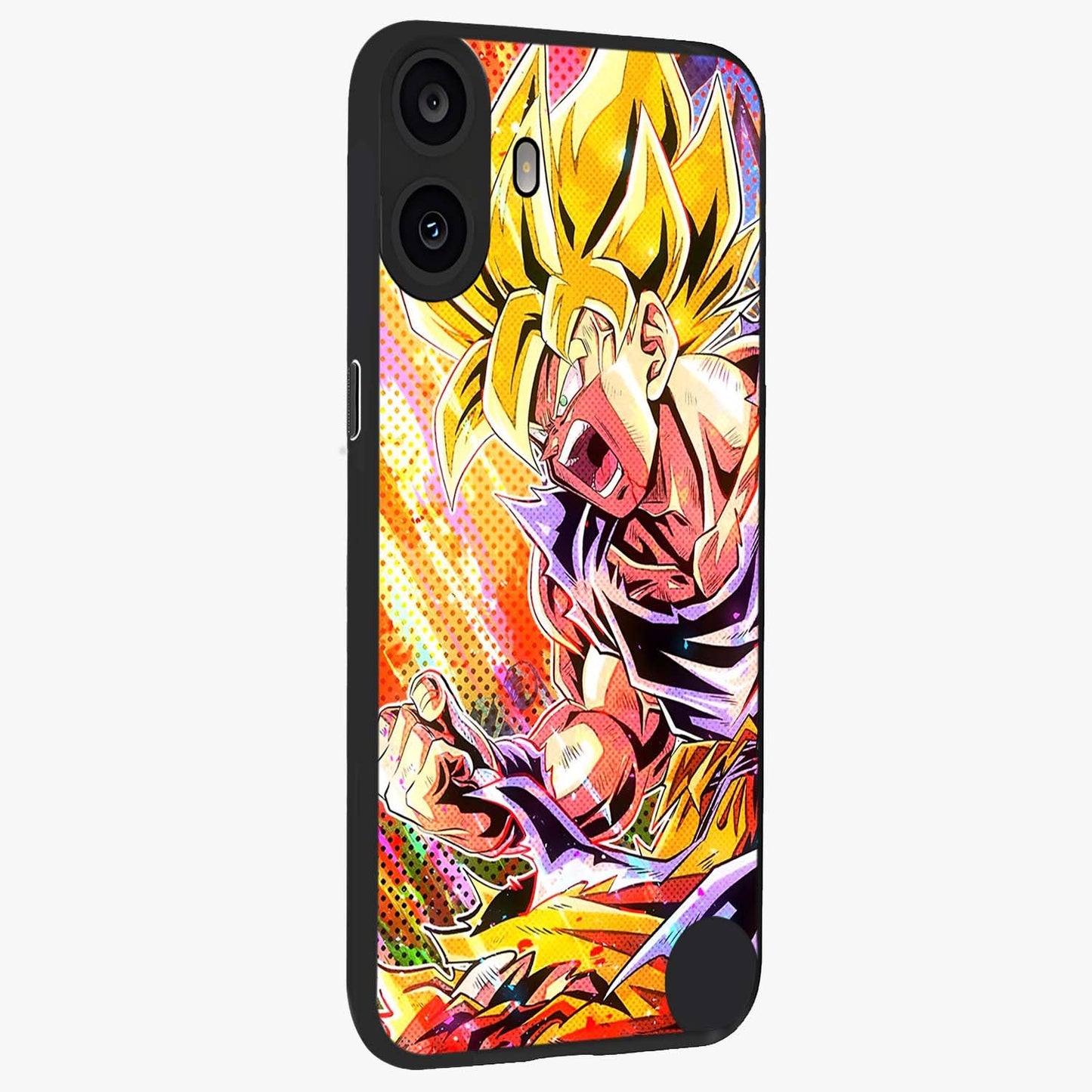 Firing Goku Glass Case upright view showcasing energetic anime artwork with bold warrior theme.