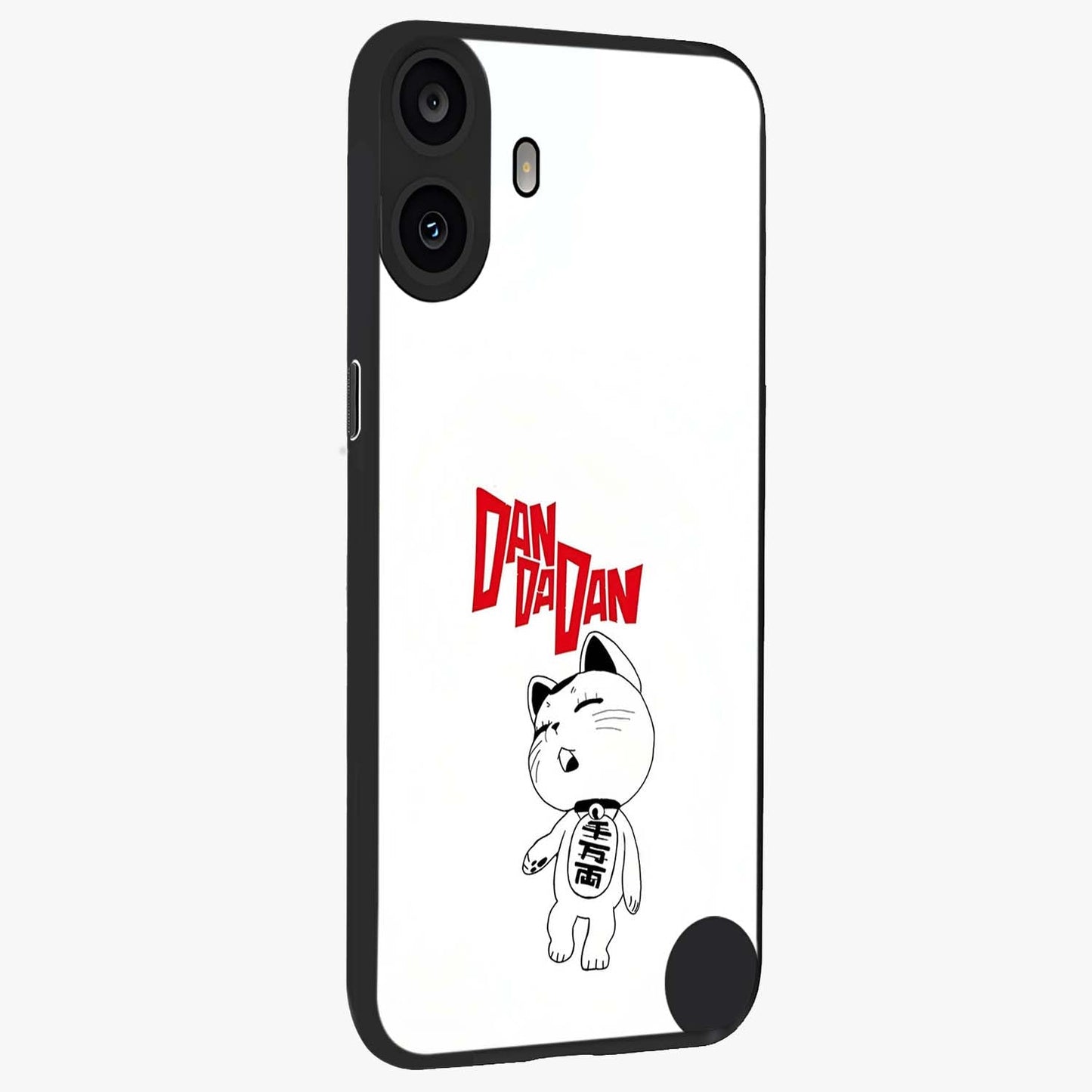 Playful Spirit Charm Glass Case upright view showcasing vibrant charm artwork with fun artistic theme.