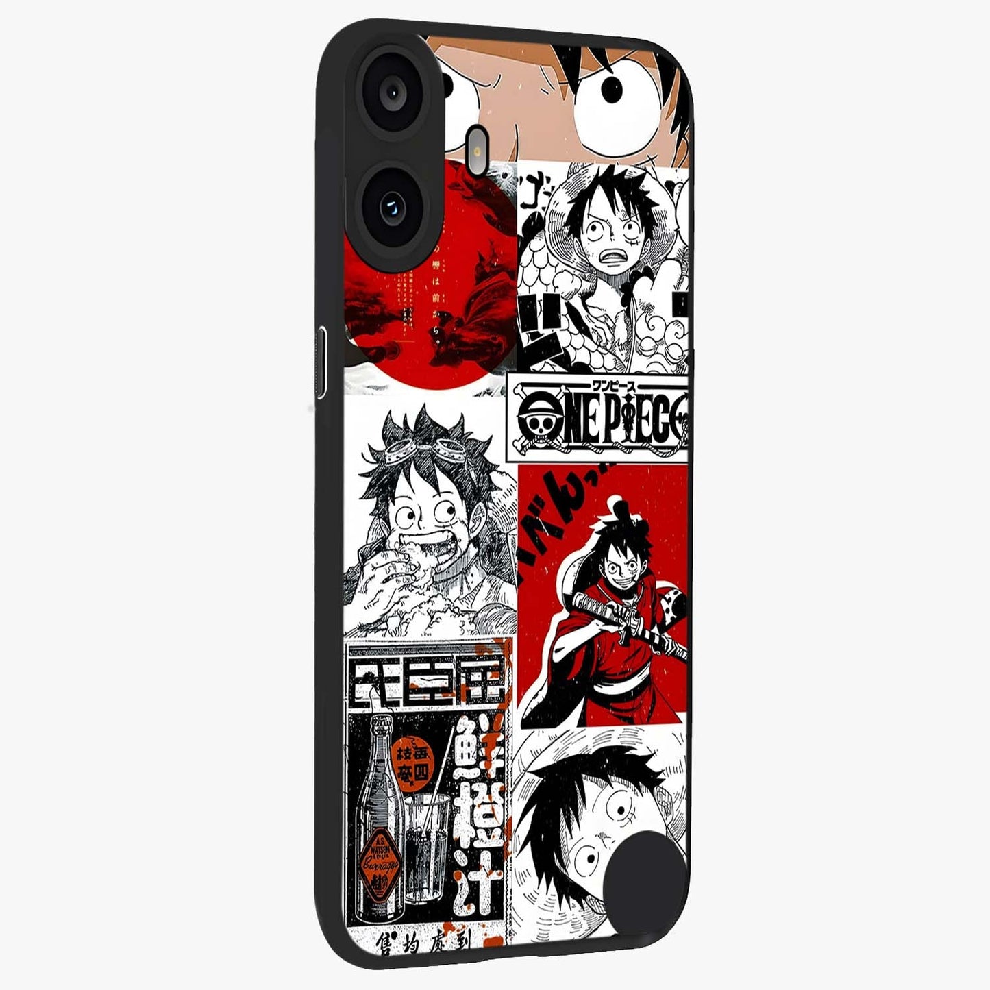 Strawhat Chaos Panels Glass Case upright view showcasing energetic anime artwork with bold adventure theme.