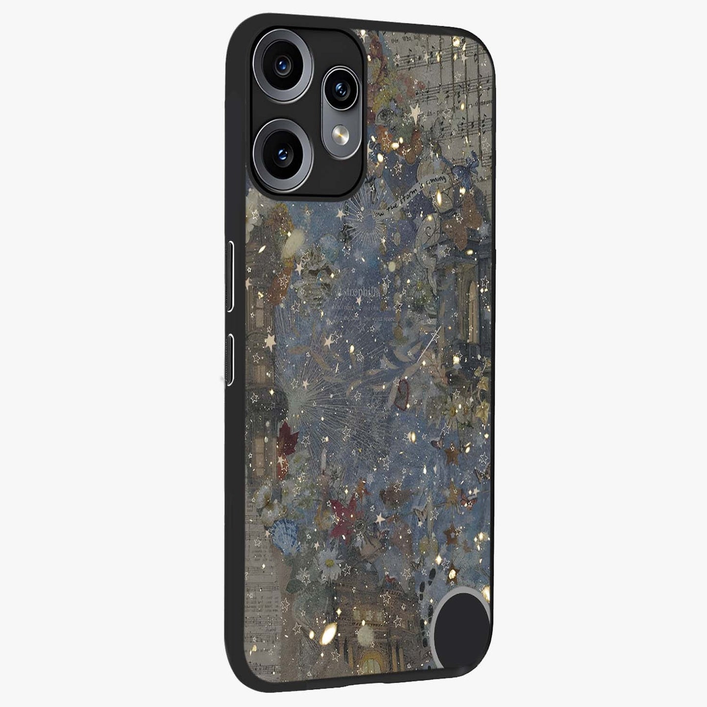 Aesthetic Astrolophia Glass Case upright view showcasing soft aesthetic theme with stylish modern look.