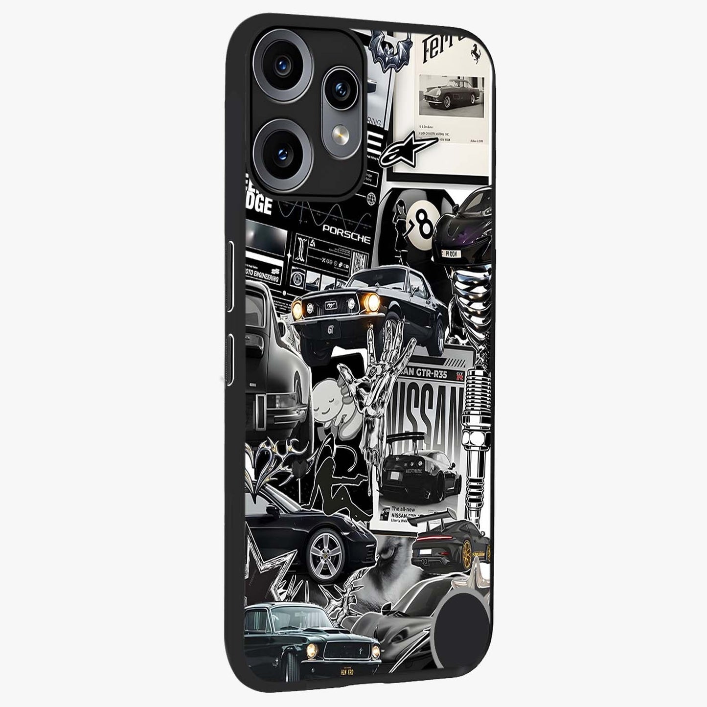 Aesthetic Dark Love Glass Case upright view showcasing dramatic romantic artwork with modern aesthetic style.