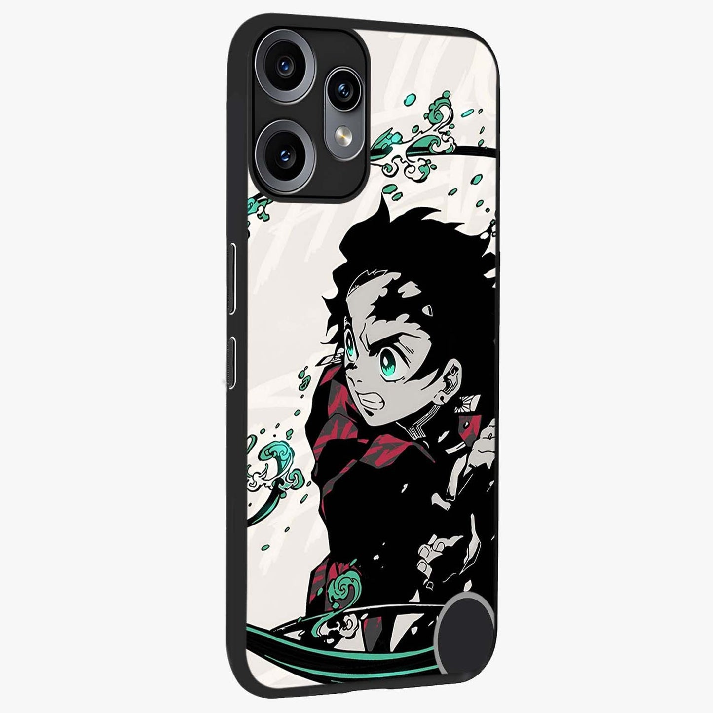 Demon Slayer Glass Case upright view showcasing powerful anime artwork with intense warrior theme.