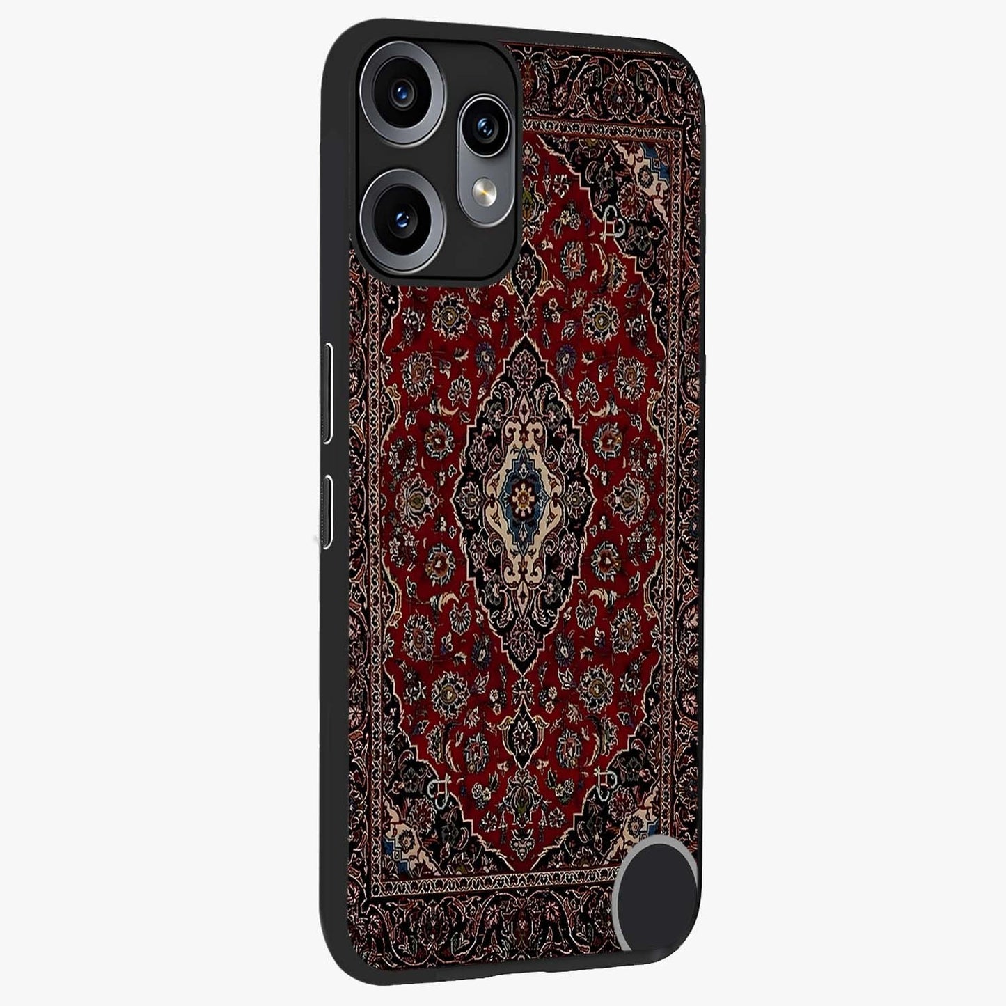 Heritage Carpet Royale Glass Case upright view showcasing detailed ornamental artwork with luxurious traditional theme.