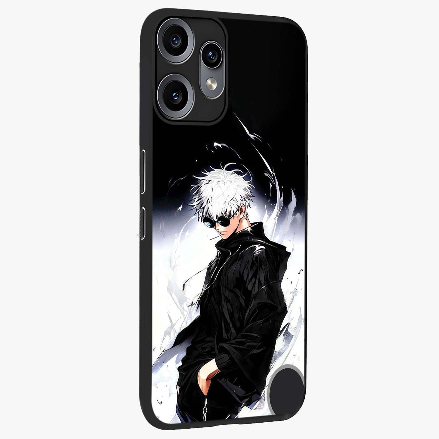 Limitless Shadow King Glass Case upright view showcasing bold shadow warrior artwork with epic fantasy theme.