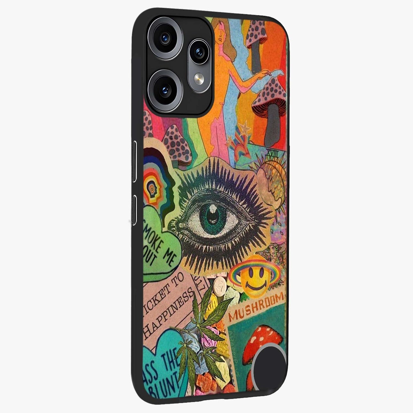 Mystic Eye Wonderland Glass Case upright view showcasing symbolic eye artwork with mysterious fantasy theme.