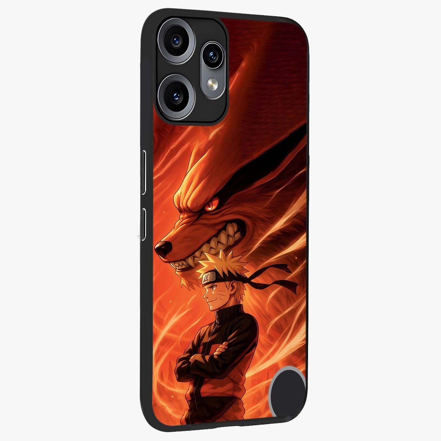 Nine Tails Legacy Glass Case upright view showcasing dramatic nine-tails artwork with intense anime themed design.