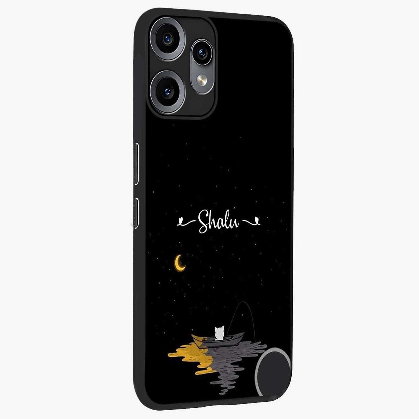 Silent Night Row Glass Case upright view showcasing tranquil night artwork with serene landscape theme.