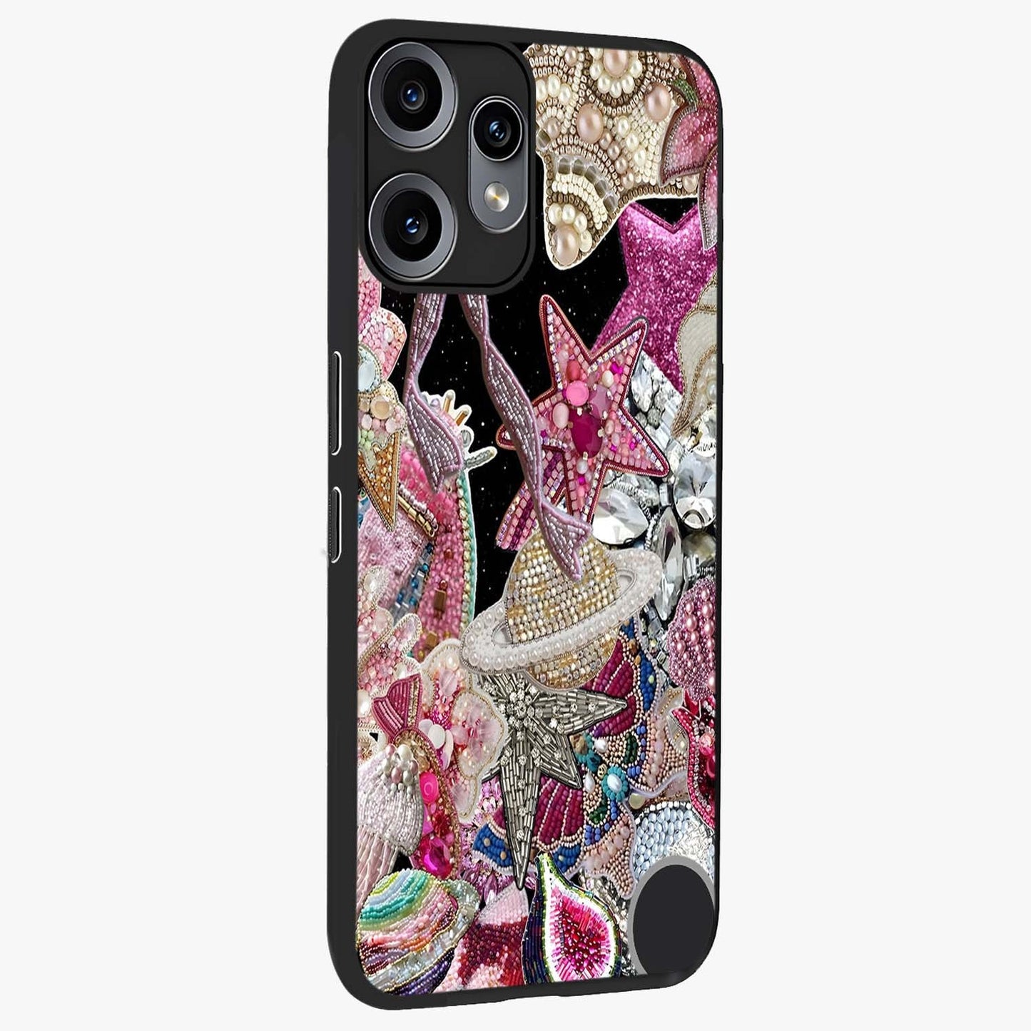 Starlit Jewel Dream Glass Case upright view showcasing radiant star inspired artwork with magical night theme.