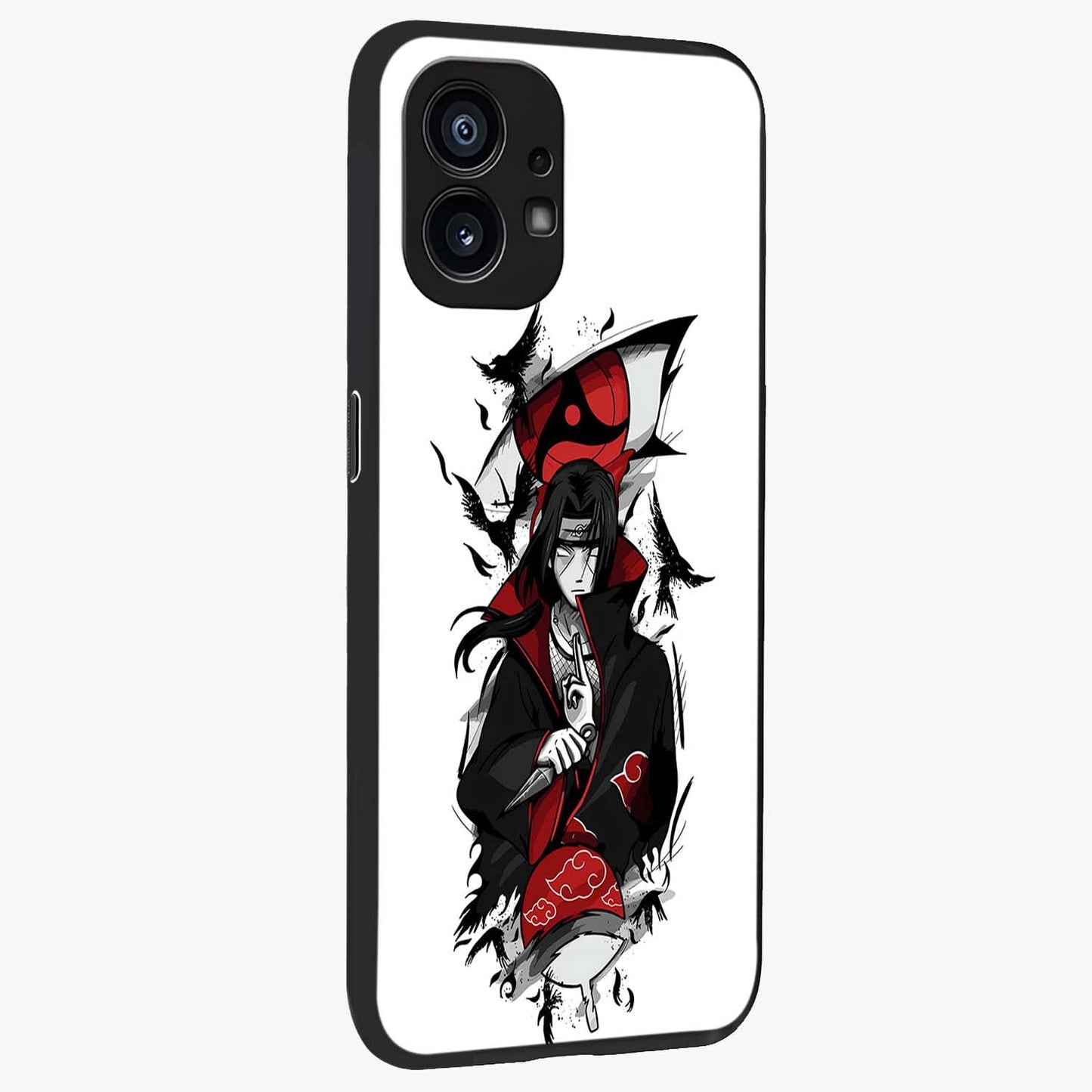 Itachi Limited Edition Naruto Anime Glass Case upright view showcasing intense anime artwork with powerful character theme.
