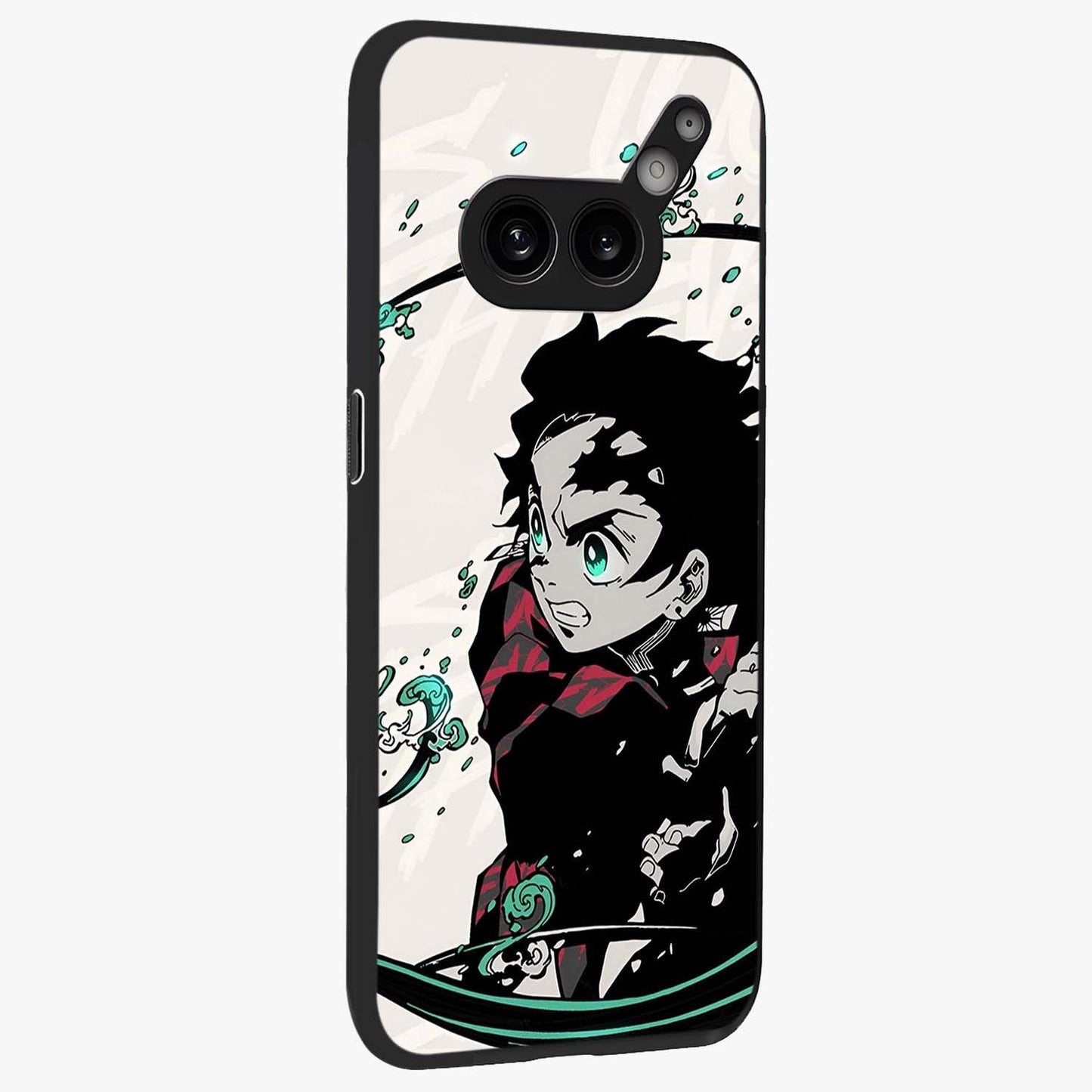Demon Slayer Glass Case upright view showcasing powerful anime artwork with intense warrior theme.