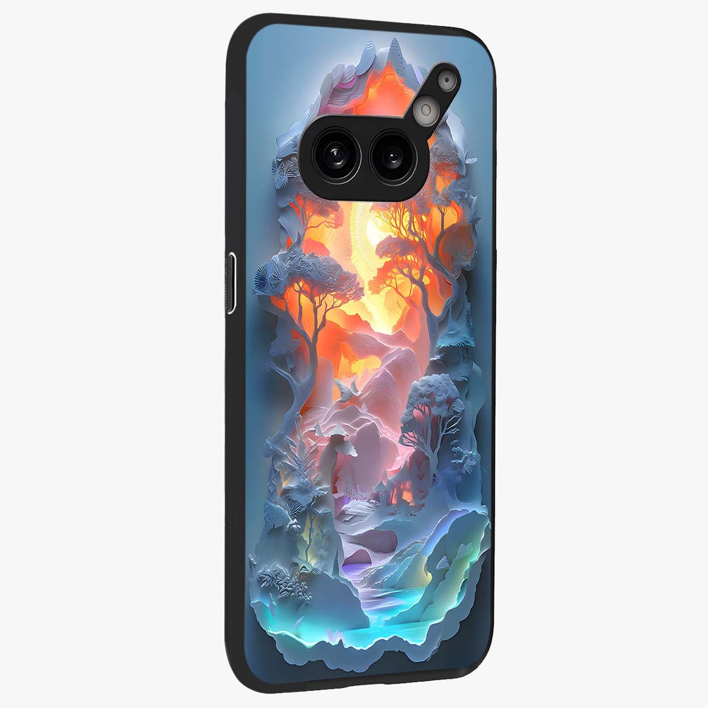 Glow Forest Portal Glass Case upright view showcasing enchanted forest portal artwork with fantasy nature theme.