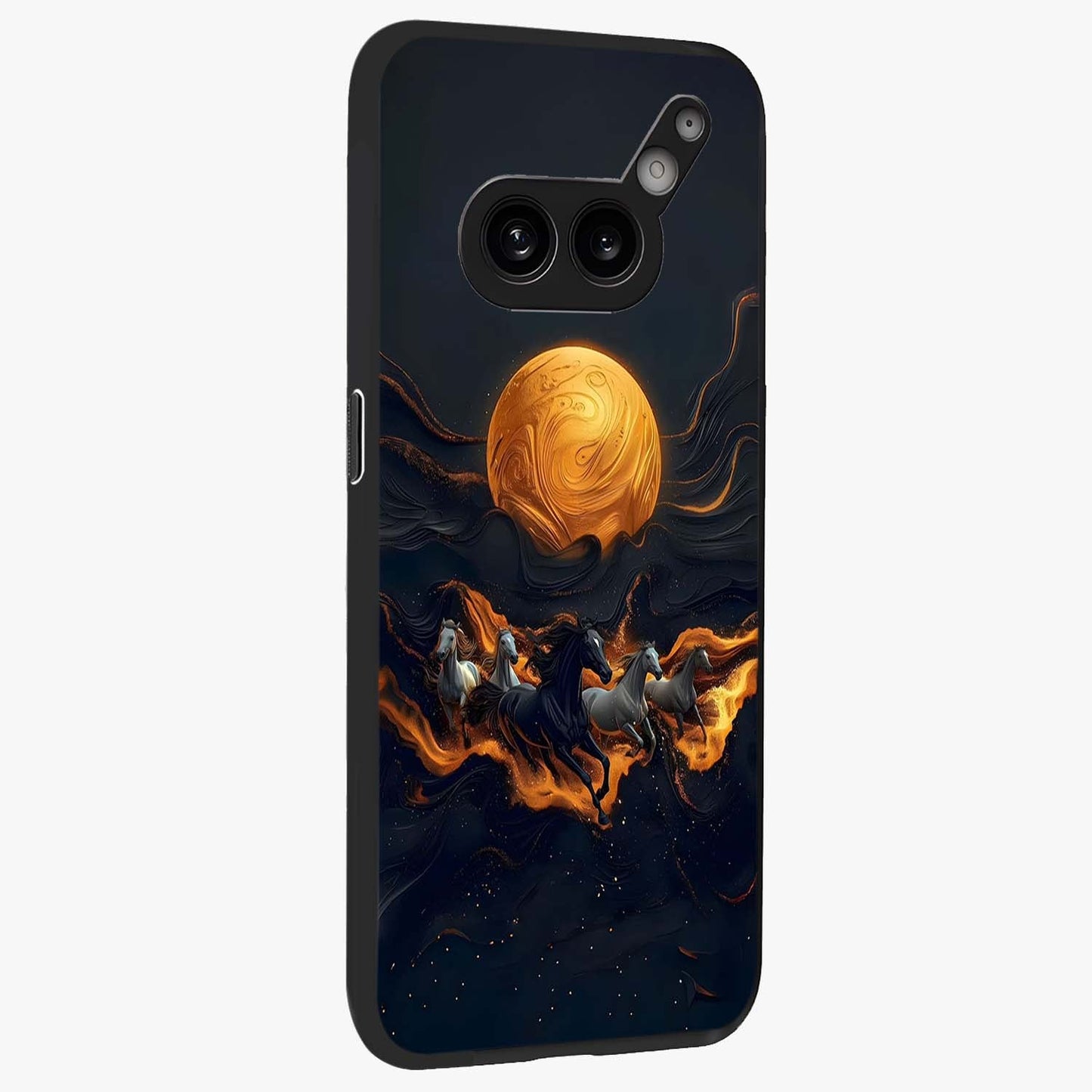 Golden Royal Heritage Glass Case upright view showcasing elegant royal artwork with classic heritage theme.