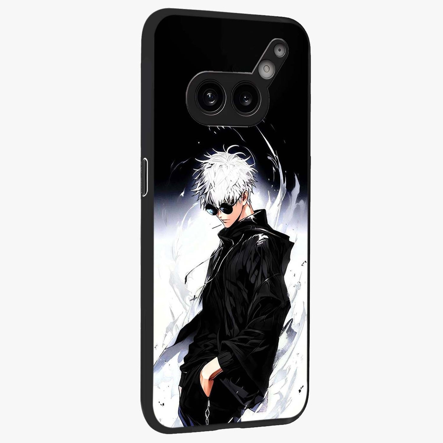 Limitless Shadow King Glass Case upright view showcasing bold shadow warrior artwork with epic fantasy theme.