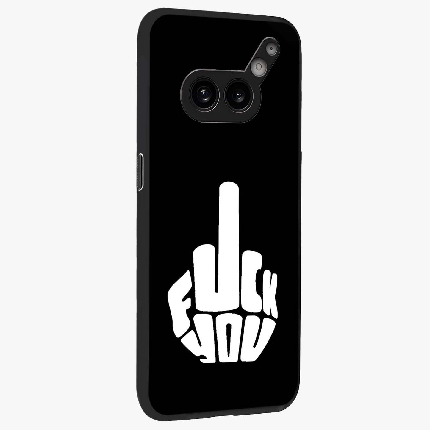 Rebel Mode On Glass Case upright view showcasing striking statement artwork with bold rebellious theme.