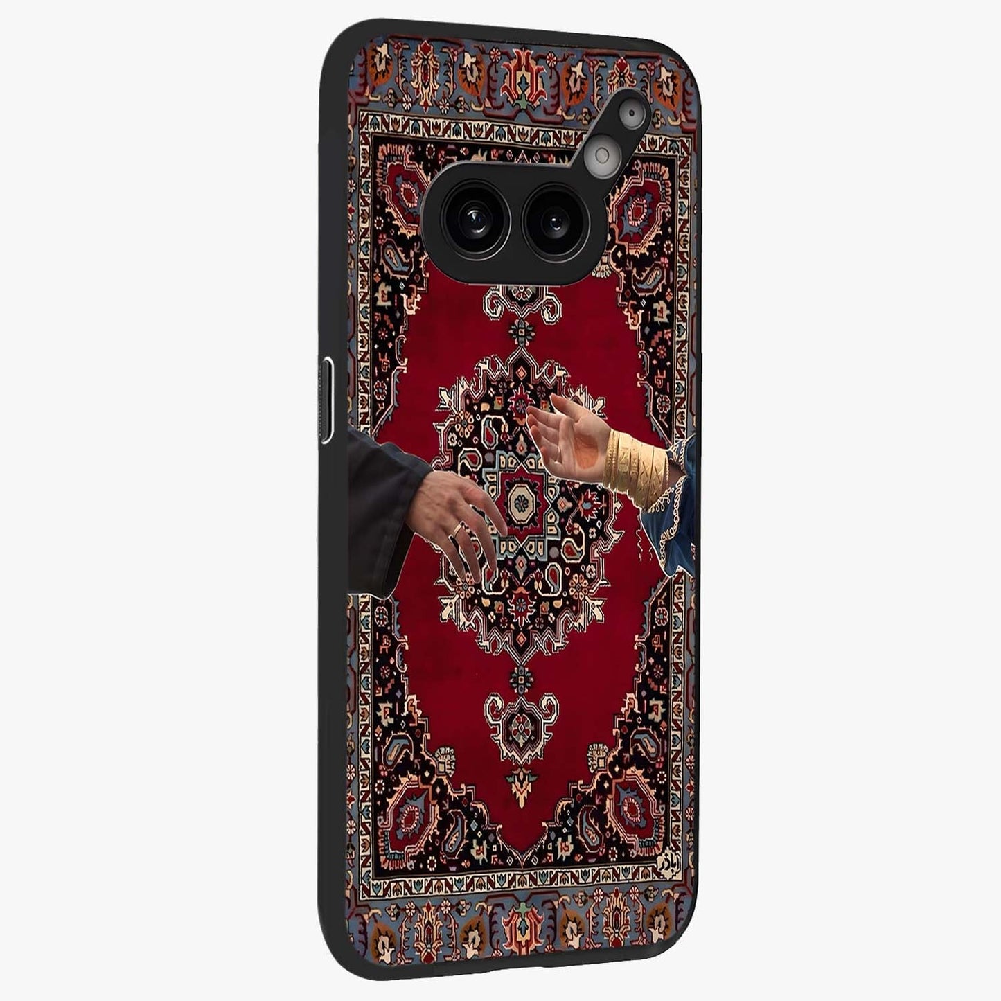 Royal Touch Reach Glass Case upright view showcasing stylish royal inspired artwork with graceful theme.