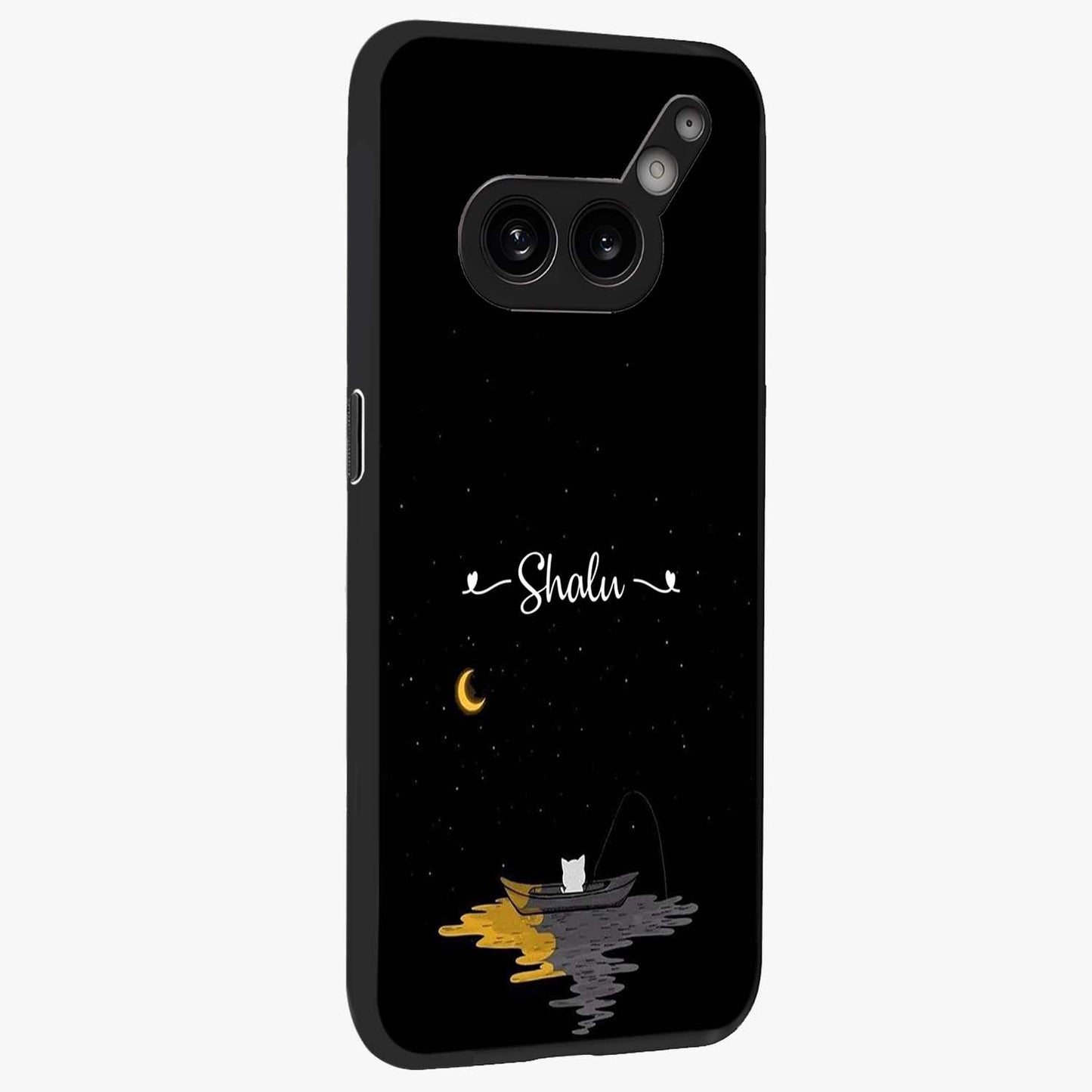 Silent Night Row Glass Case upright view showcasing tranquil night artwork with serene landscape theme.