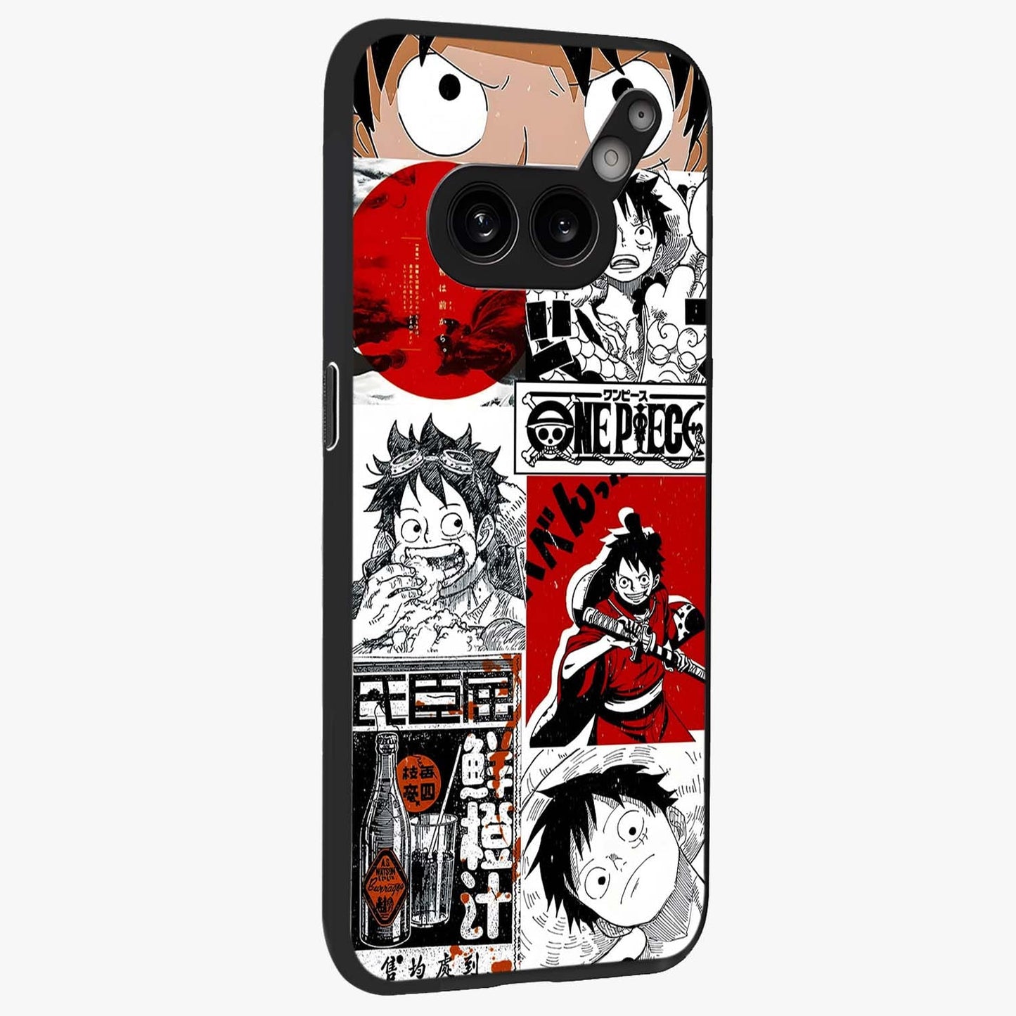 Strawhat Chaos Panels Glass Case upright view showcasing energetic anime artwork with bold adventure theme.