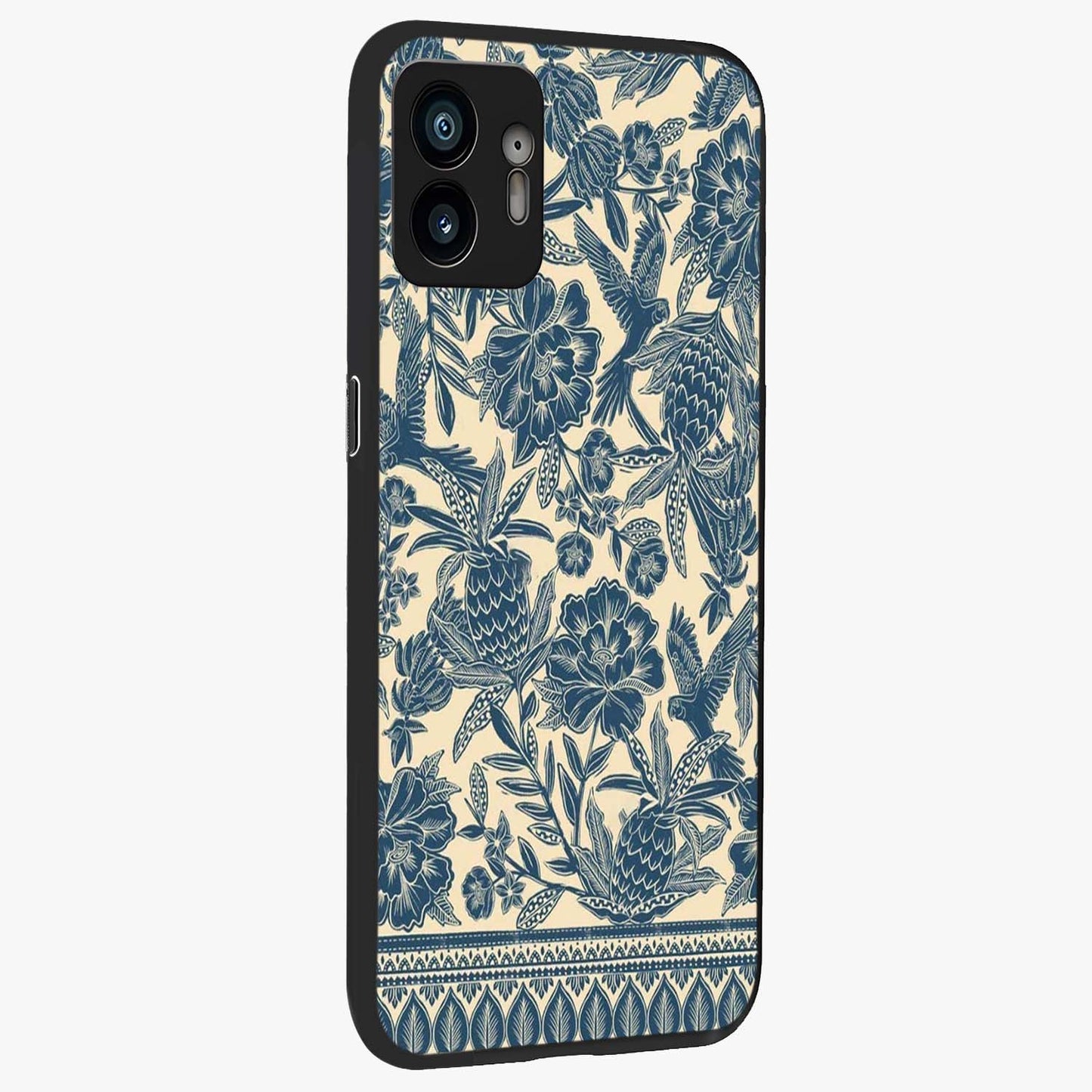 Heirloom Wild Bloom Glass Case upright view showcasing delicate wildflower artwork with timeless floral theme.