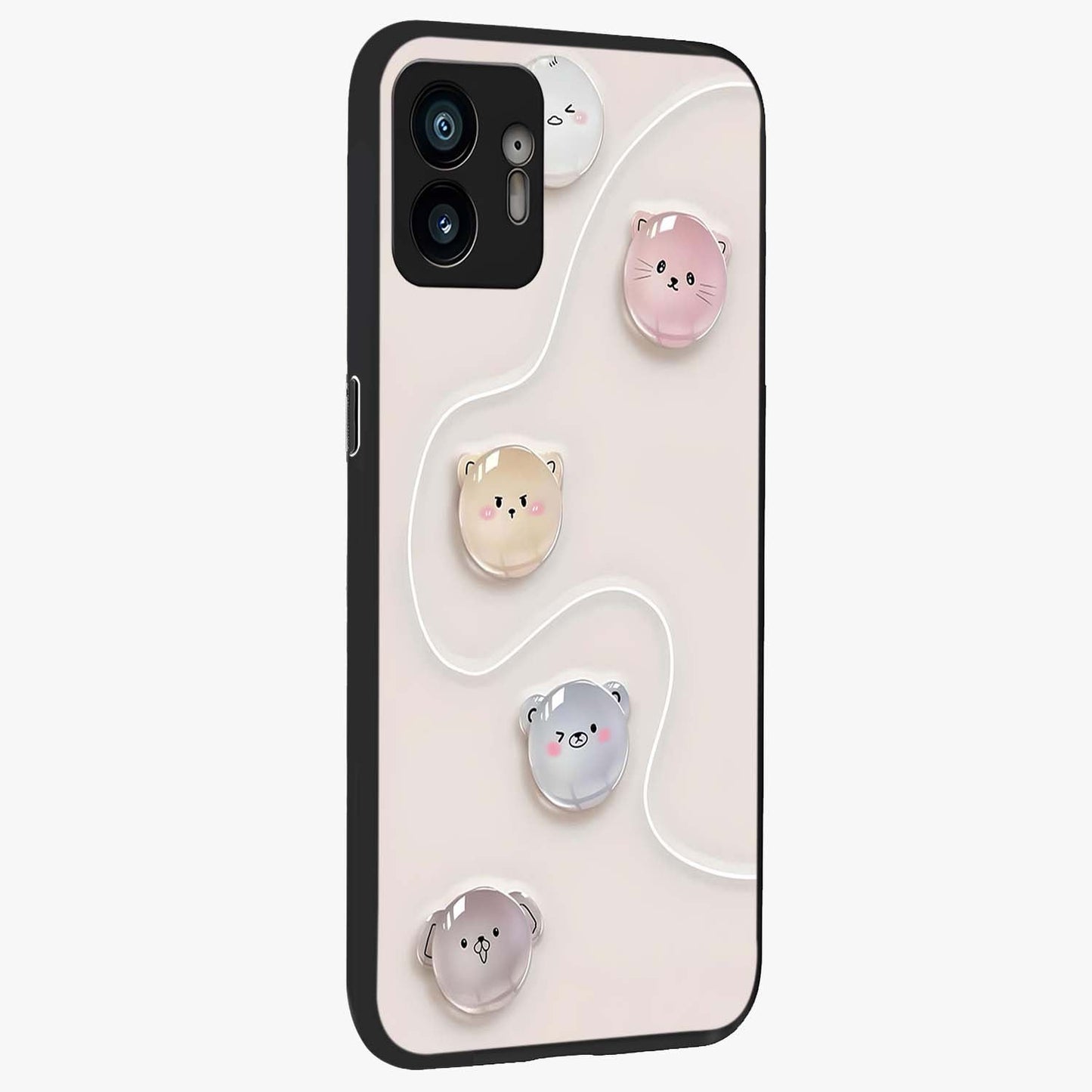 Puffy Face Parade Glass Case upright view showcasing adorable character artwork with cheerful animated theme.