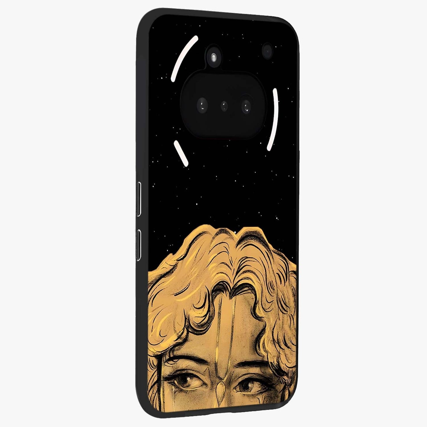 Shri Krishna Art Glass Case upright view showcasing sacred Krishna themed artwork with peaceful devotional style.