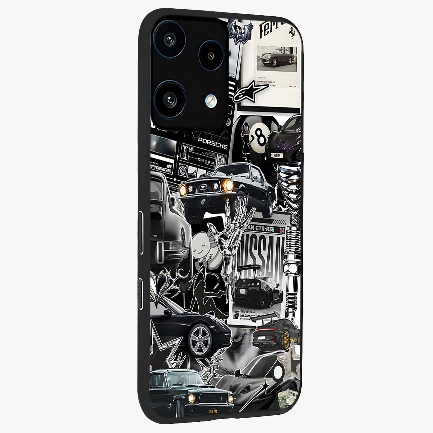 Aesthetic Dark Love Glass Case upright view showcasing dramatic romantic artwork with modern aesthetic style.
