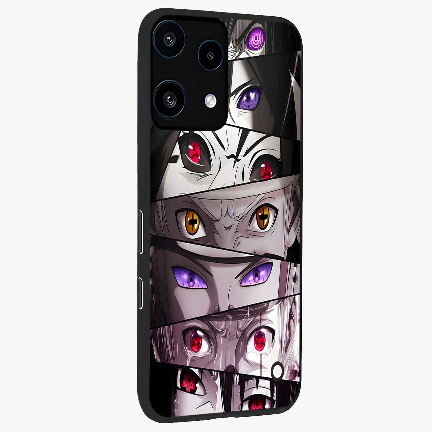 Eyes of Destiny Glass Case upright view showcasing symbolic eye artwork with dramatic artistic theme.