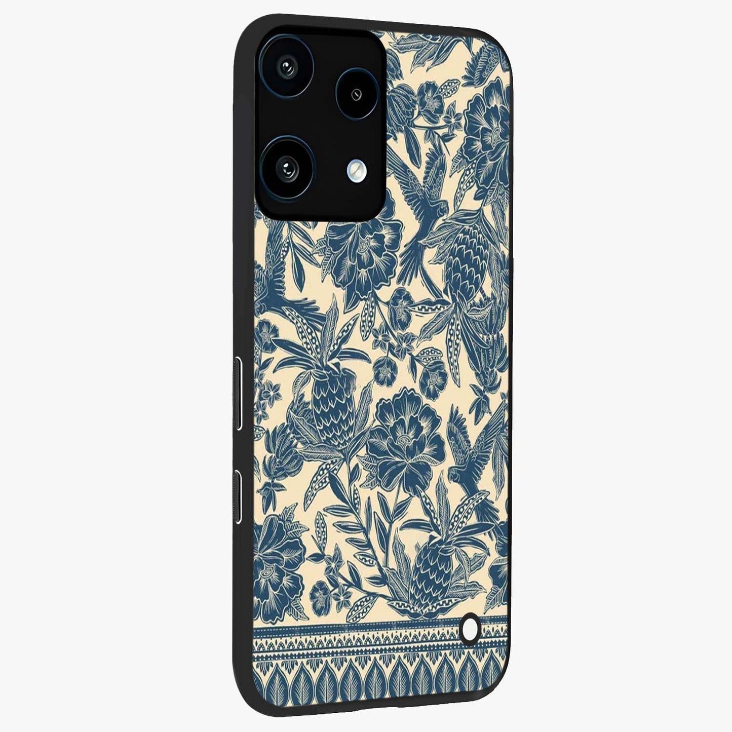 Heirloom Wild Bloom Glass Case upright view showcasing delicate wildflower artwork with timeless floral theme.