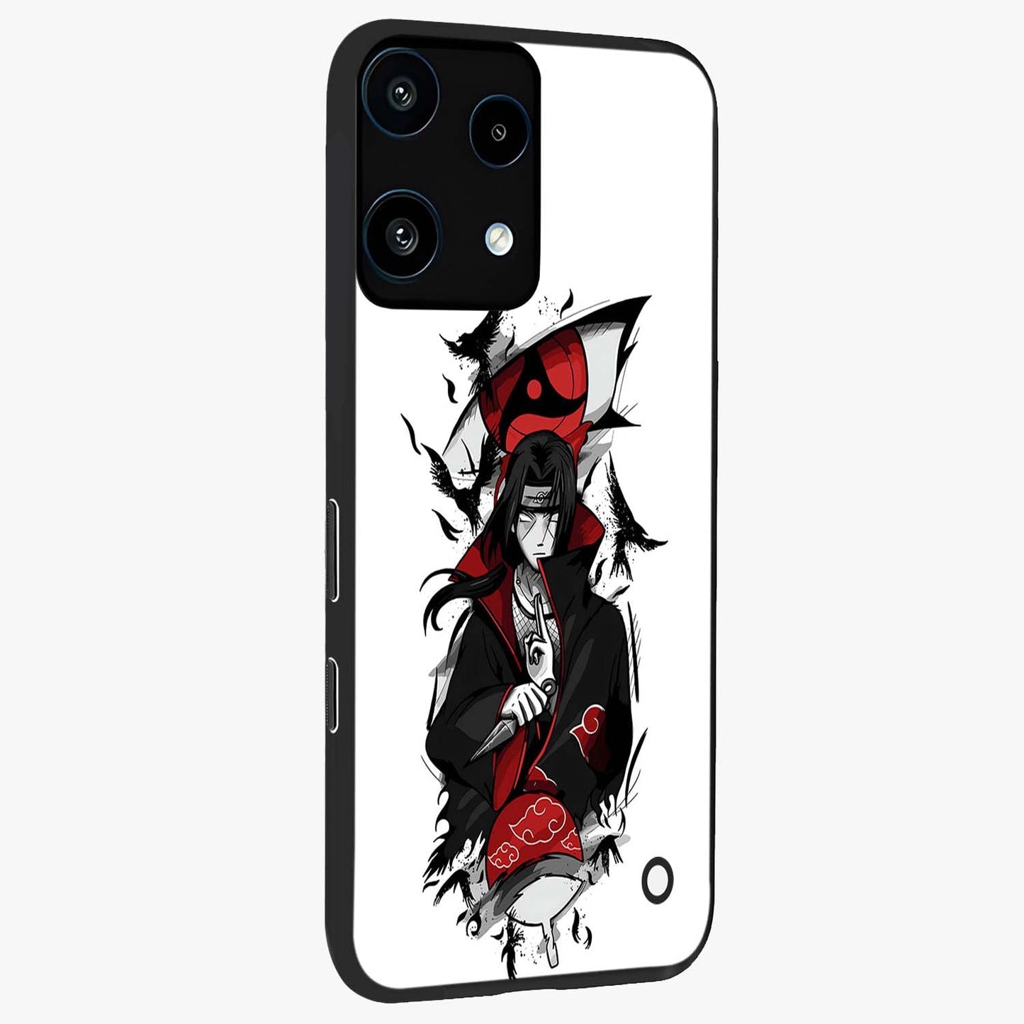Itachi Limited Edition Naruto Anime Glass Case upright view showcasing intense anime artwork with powerful character theme.