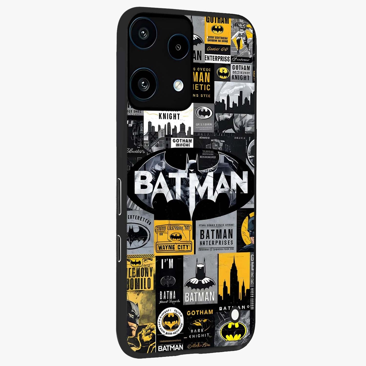 Knight Gotham Rise Glass Case upright view showcasing bold vigilante themed artwork with gothic city vibe.