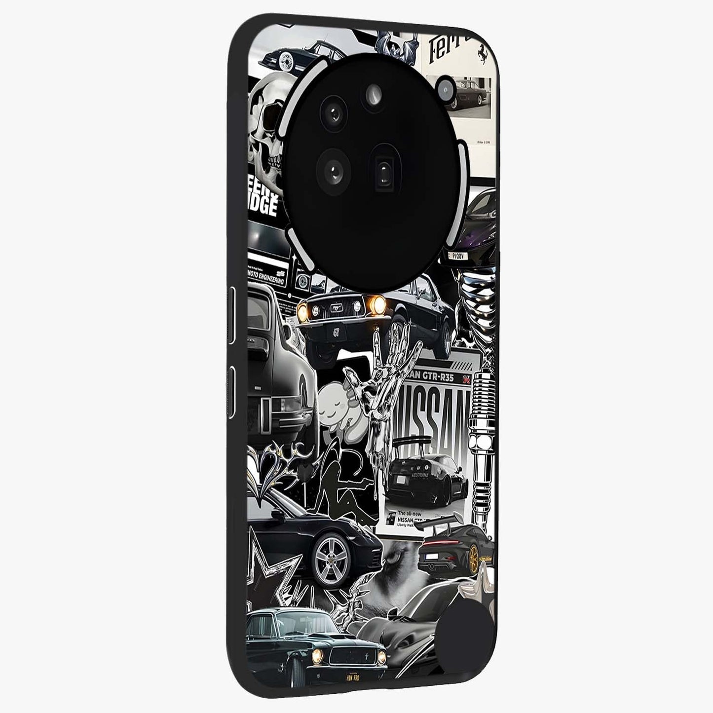 Aesthetic Dark Love Glass Case upright view showcasing dramatic romantic artwork with modern aesthetic style.
