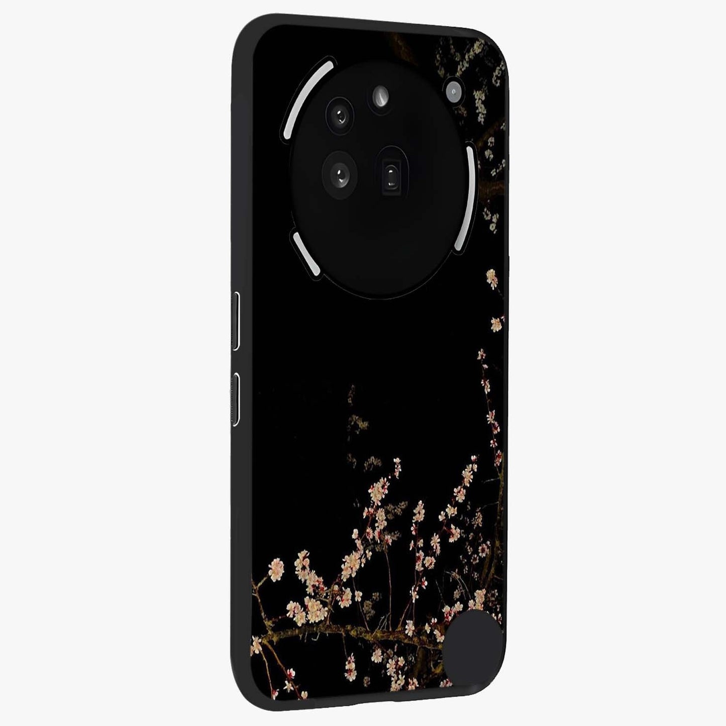 Petal Moon Light With Custom Name Glass Case upright view showcasing elegant floral moon artwork with personalized aesthetic.